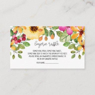 Watercolor Floral Lingerie Raffle Invitations