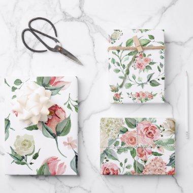 Watercolor Floral Peony Wrapping Paper Sheets