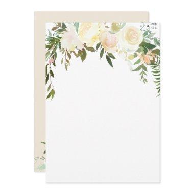 Watercolor Floral Pink Cream Ivory Shower BLANK