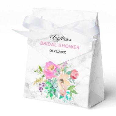 Watercolor Floral Pink Succulents Bridal Shower Favor Boxes