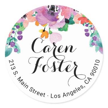Watercolor Floral Return Address  Labels