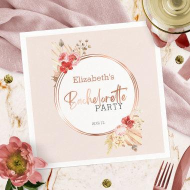Watercolor Floral Rose Bachelorette Party Napkins