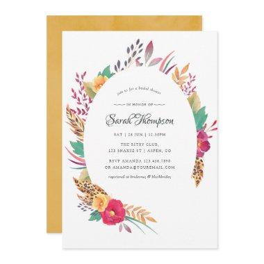 Watercolor Floral Safari Bridal Shower Invitations