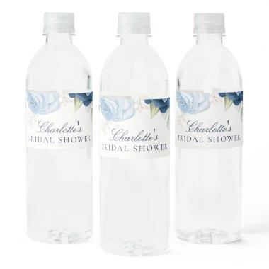 Watercolor Floral Script  Water Bottle Label