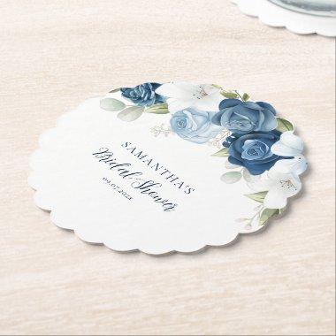 Watercolor Floral Script Modern  Paper Coaster