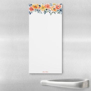 Watercolor Floral Shopping To-Do List CUSTOM Magnetic Notepad