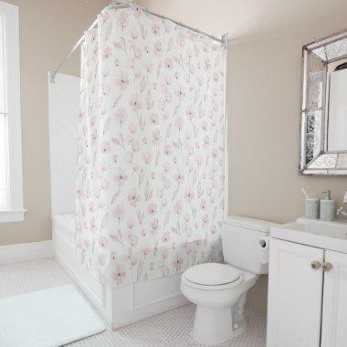 Watercolor Floral Shower Curtain