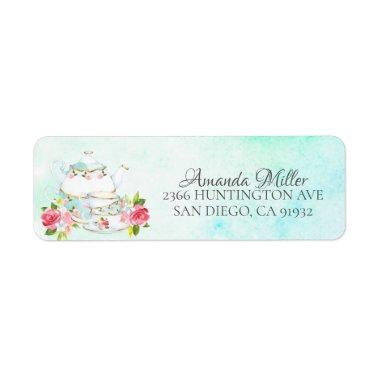 Watercolor Floral Tea Bridal Shower Label