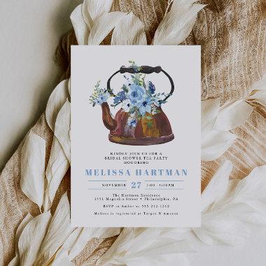 Watercolor Floral Tea Party Bridal Shower Invitations