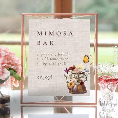 Watercolor Floral Tea Party Mimosa Bar Sign