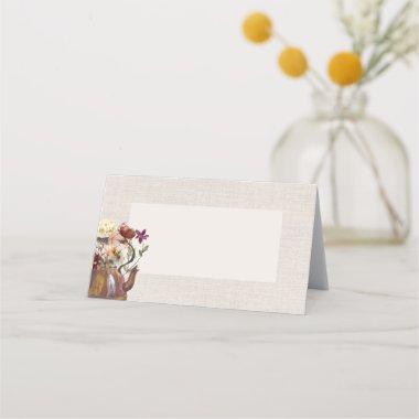 Watercolor Floral Tea Party Shower Blank Place Invitations