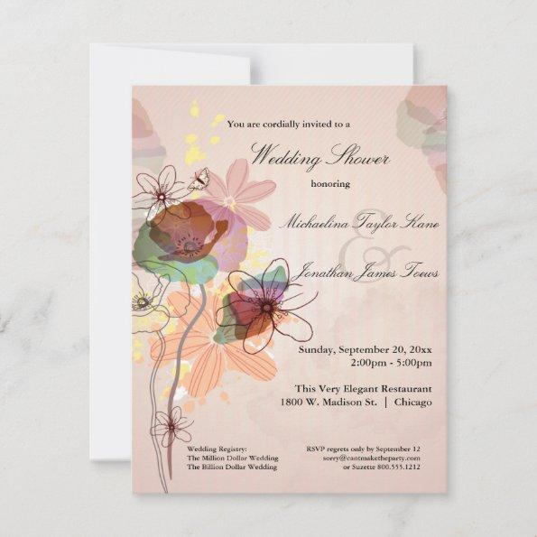Watercolor Floral Wedding Shower Invite