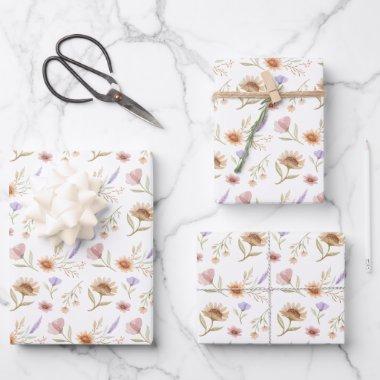 Watercolor Floral Wrapping Paper Sheets