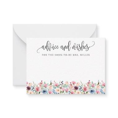 Watercolor Flower Blooms, Advice and Wishes Invitations