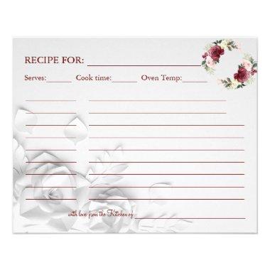 Watercolor Flower Recipe Invitations Flyer