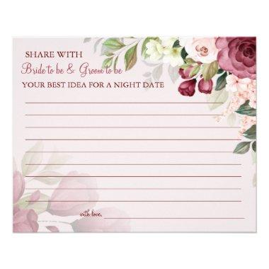 Watercolor Flower share a date night idea Invitations Flyer