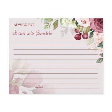 Watercolor Flower Wedding Advice card shower Flyer