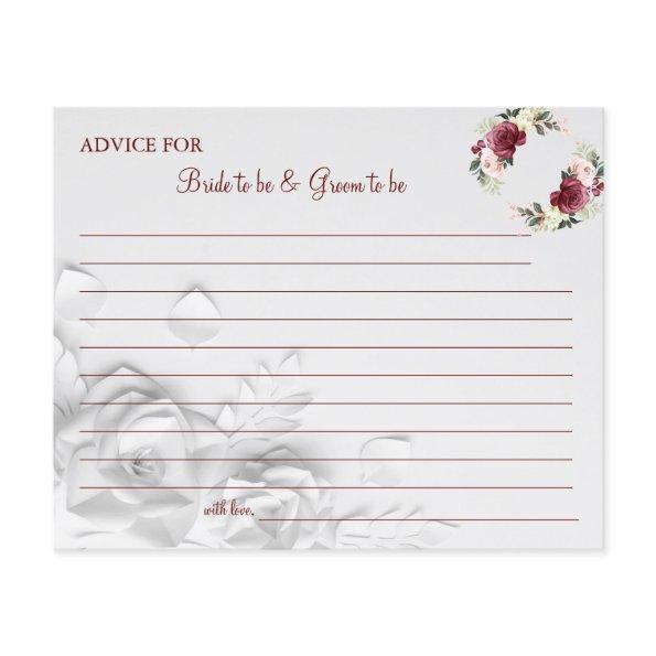 Watercolor Flower Wedding Advice card shower Flyer