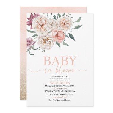 Watercolor Flowers Baby in bloom Baby Shower
