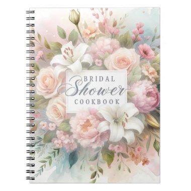 Watercolor Flowers Bridal Shower Custom Notebook