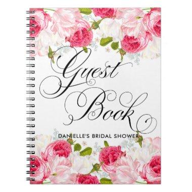 Watercolor Flowers Bridal Shower Guest Book