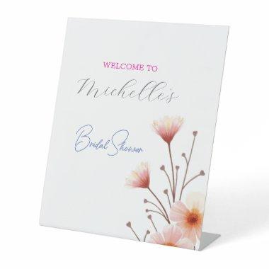 Watercolor Flowers Cute  Pedestal Sign