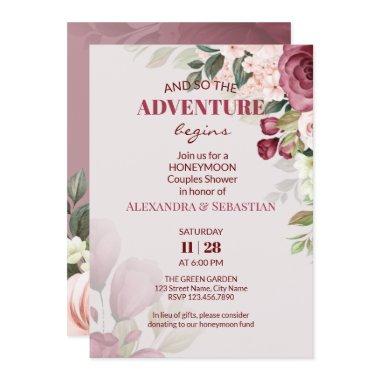 Watercolor Flowers Honeymoon Shower Invitations