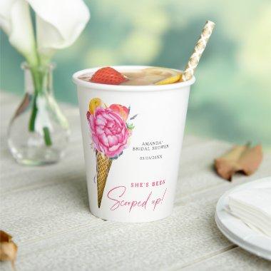 Watercolor FLOWERS ICE CREAM -  Paper Cups