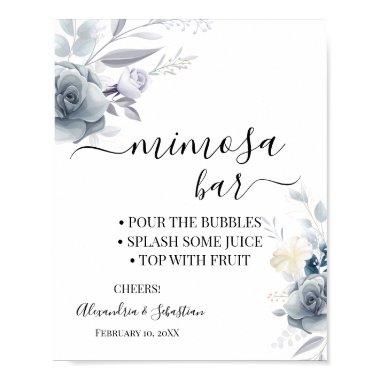 Watercolor Flowers Mimosa Bar  Sign