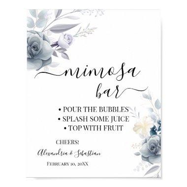 Watercolor Flowers Mimosa Bar Bridal Shower Sign