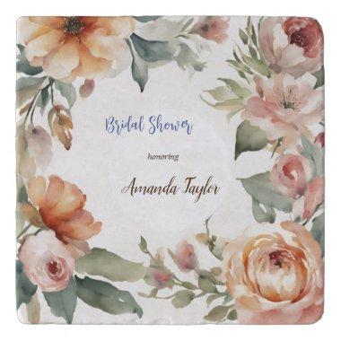 Watercolor Flowers Minimal  Trivet