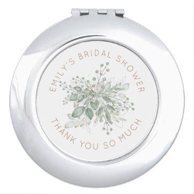 Watercolor Foliage Thank You Bridal Shower Favor C Compact Mirror