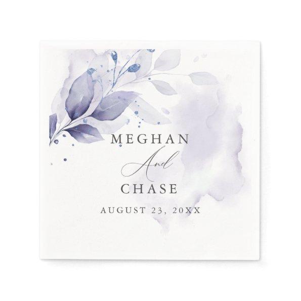 Watercolor Foliage Violet Napkins