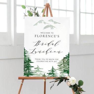 Watercolor Forest Woodland Bridal Luncheon Welcome Poster