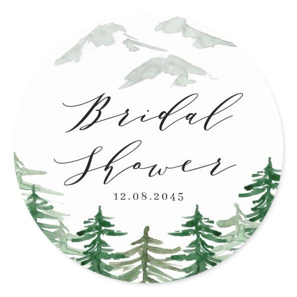 Watercolor Forest Woodland  Classic Round Sticker