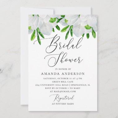 Watercolor freesia. Elegant floral bridal shower Invitations