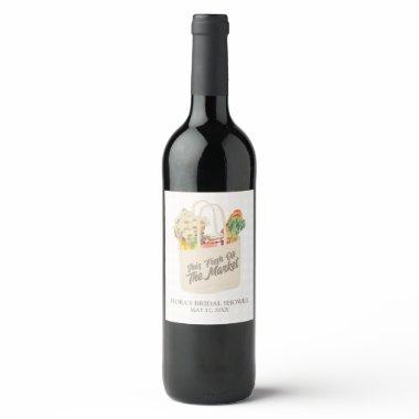 Watercolor Fresh Off the Market  Wine Label