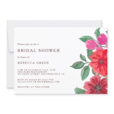 Watercolor Fuchsia Floral