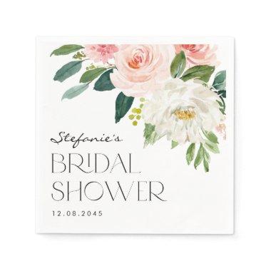 Watercolor Garden Flowers Spring Bridal Shower Napkins