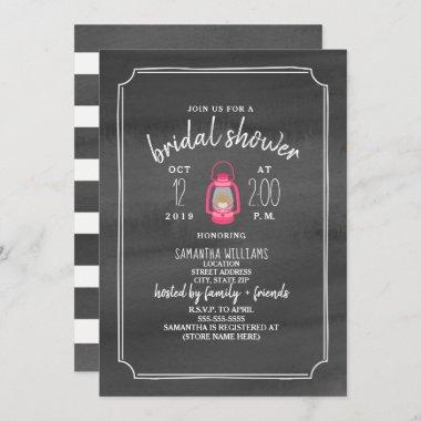 Watercolor Glamping Bridal Shower - Pink Lantern Invitations
