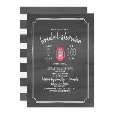 Watercolor Glamping Bridal Shower - Pink Lantern Invitations