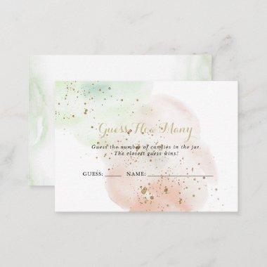 Watercolor Gold Confetti Guess How Many Game Invitations