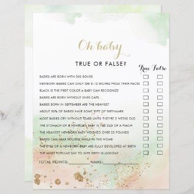Watercolor Gold Confetti Oh Baby Shower Game