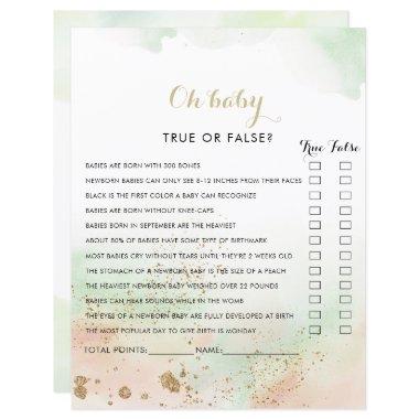 Watercolor Gold Confetti Oh Baby Shower Game