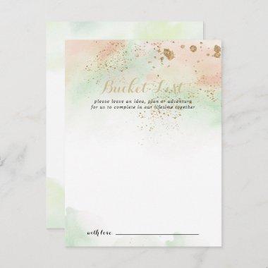 Watercolor Gold Confetti Wedding Bucket List Invitations