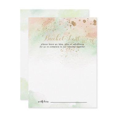 Watercolor Gold Confetti Wedding Bucket List Invitations