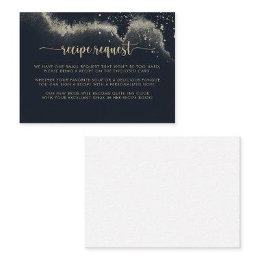 Watercolor Gold Splash Wedding Recipe Request  Enclosure