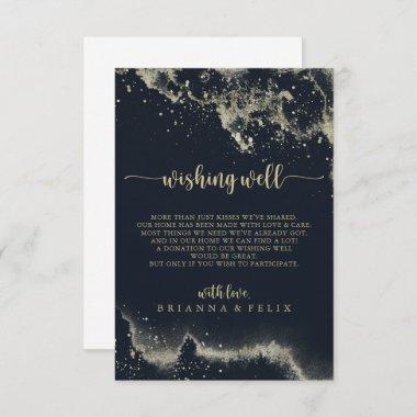 Watercolor Gold Splash Wedding Wishing Well  Enclosure Invitations