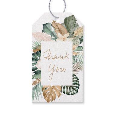 Watercolor Gold Tropical Thank You Gift Tags