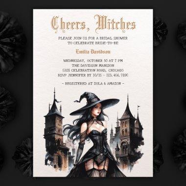 Watercolor Goth Witch Halloween